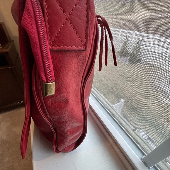 NWOT Red Leather Shoulder Bag - Picture 7 of 10
